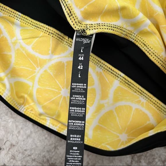 WILDFOX Sweat Contoured Biker Shorts Black Lemonade - Picture 10 of 13